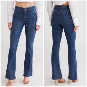 FRAME Le Easy Flare Dark Wash Raw Hem Jeans Size 31